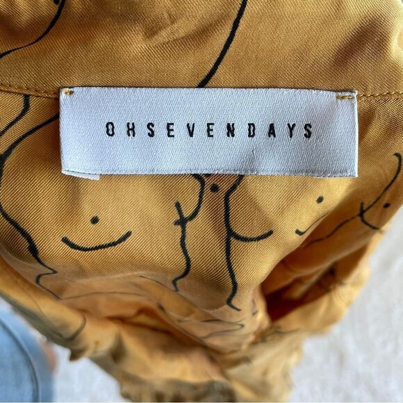 Oh Seven Days Mustard Cupro Blouse - Picture 4 of 6